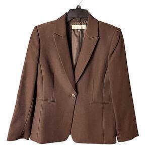 Tahari ASL Women’s Brown Jacket Blazer 8P Career Business Dark Academia Preppy